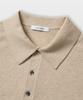 MANNERGRAM Nouvelle Fine Cashmere Cotton Polo Short Sleeve Knit Beige