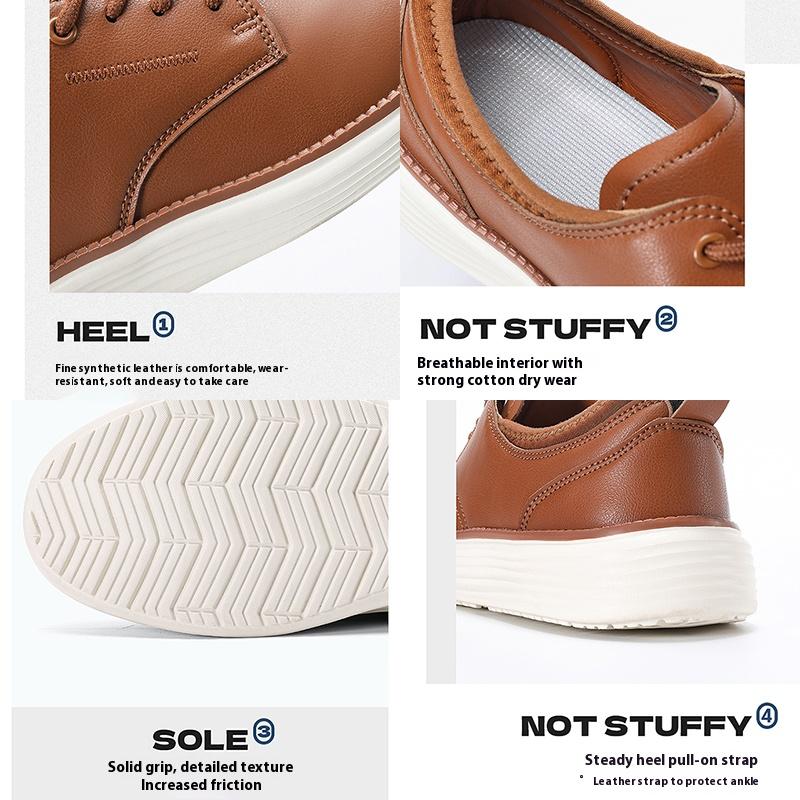 Men's Casual Artificial Leather Dress Oxfords Shoes  Leisure Fashion Sneakers Lightweight Comfortable Walking Shoes