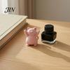 Unique Cat Gifts 3D Printed Pink Hugging Figurine, Adorable Sitting Kitten Statue with Raised Paws, Mechanical Balance Ornaments Kawaii Desk