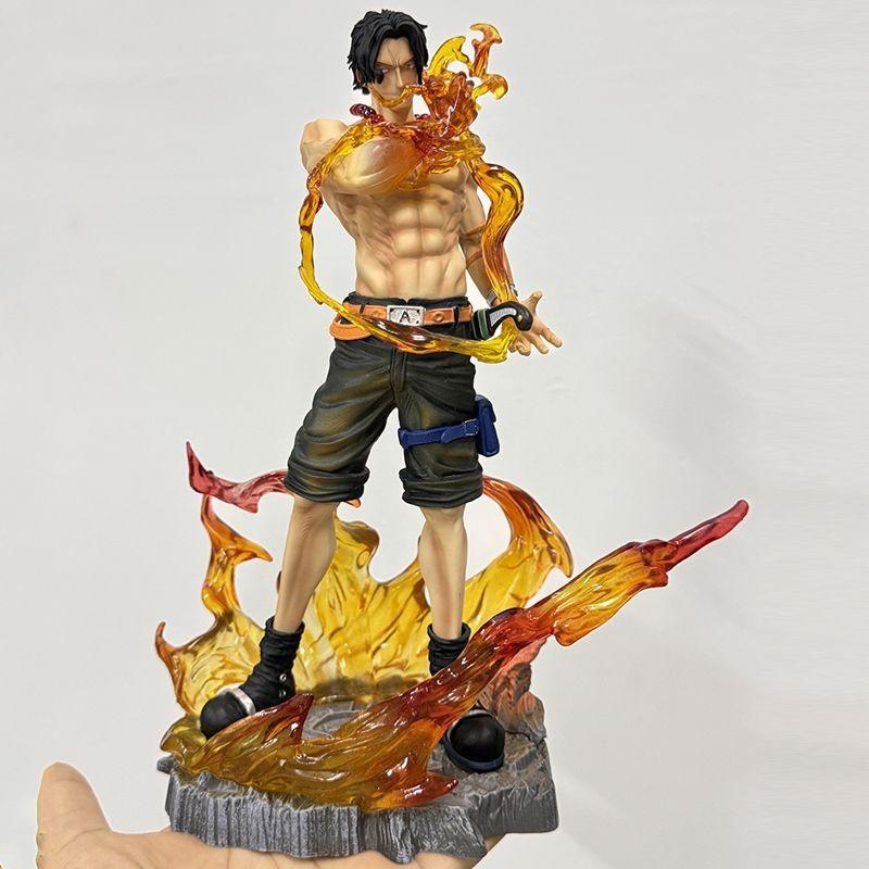 One Piece Anime 26cm Figure Flame Portgas D Ace Action Figurine Statue Scene Model Desk Decor Collectible Boy Toys Birthday Gift