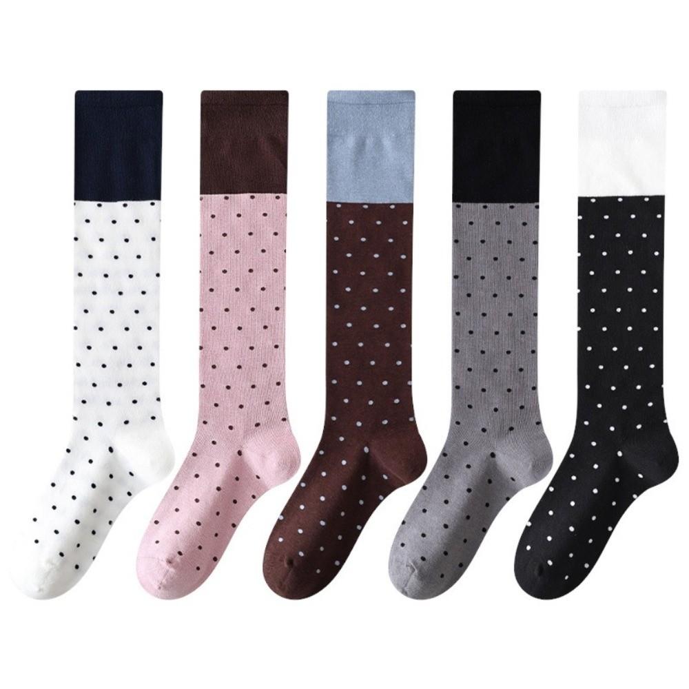 Korean Style Knee Socks Color Matching Women Stockings Fashion Long Socks  Women