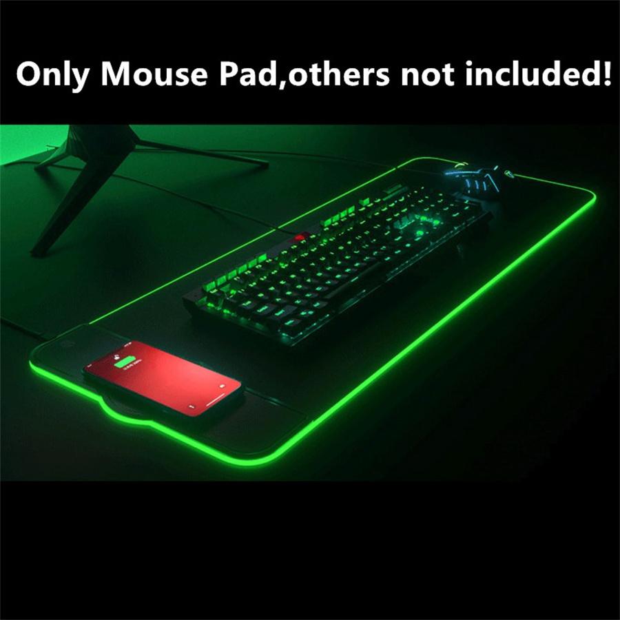 RGB Gaming Wireless Charging Computer Mouse Pad Colorful Luminous Rubber Mouse Pad for PC Laptop Keyboard Table Mat
