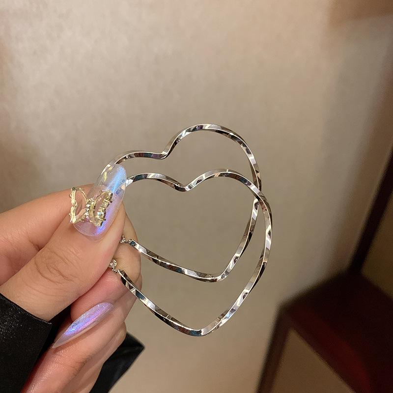 European and American silver needle simple zircon earrings exaggerated personality design earrings high-end versatile temperament earrings