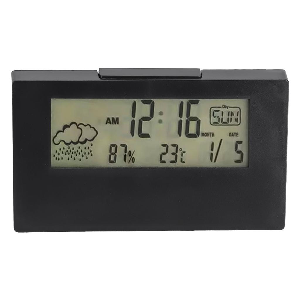 Creative Weather Clock Thermohygrometer Clock Humidity Sensor Indoor Temperature Display Night Light Mode School Use Home Use