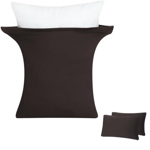 Ultra Soft & Elastic Pillowcase Set of 2, Fits Pillows 43x63cm - 50x70cm, Envelope Style, 3D Stretch, T-Shirt Material, Cotton-Like Feel, Smooth to th