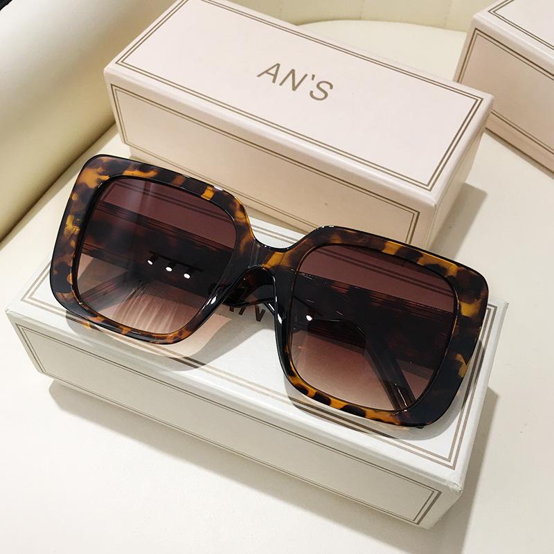 Large Square Sunglasses, Women'S White Frame, Big Face, Thin Pink Yellow, Advanced Face, Small Face, Sunglasses Tide