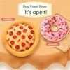 Plysch Hundleksak Donut Pizza Form Husdjur Pipiga Leksaker för Små Stora Hundar Rengöring Tänder Valp Tugga Ljudleksak Husdjurstillbehör
