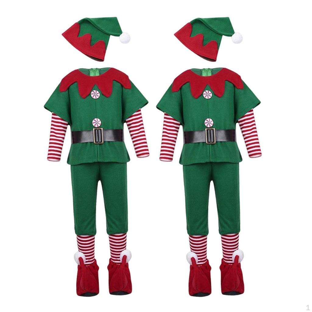 Elf Christmas Costume Cosplay Clothes Set, Photo Props Outfit, for Halloween Birthday Stage
