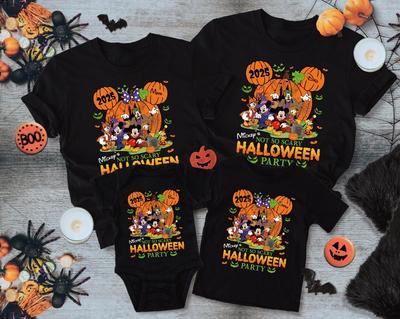 Camiseta de la Fiesta de Halloween No Tan Aterradora de Mickey, Camiseta a Juego Familiar de Halloween Personalizada