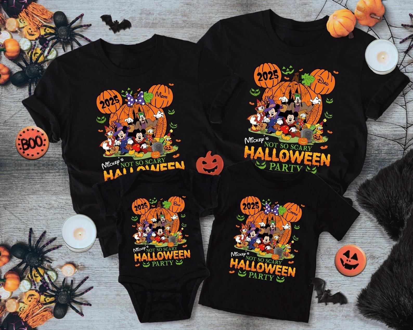 Mickeys Not So Scary Halloween Party Shirt, Custom Halloween Family Matching Tee S