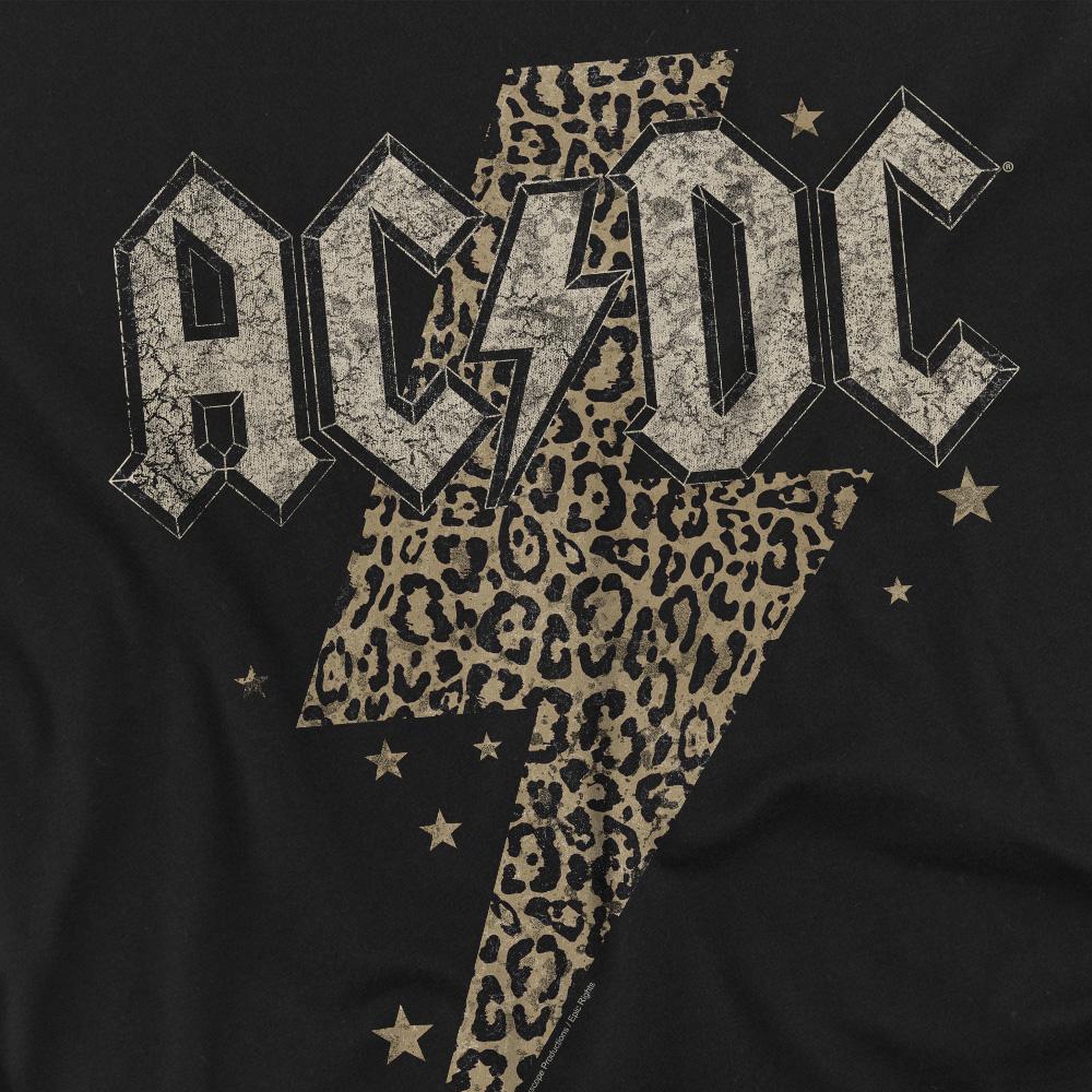 AC/DC Mens Leopard Print Bolt T-Shirt