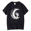 Men's High Quality 100%  Moon Print Casual Summer Cool Short Sleeve Men Tshirt Loose T-shirt Male Tee Shirts Male Tee Tops