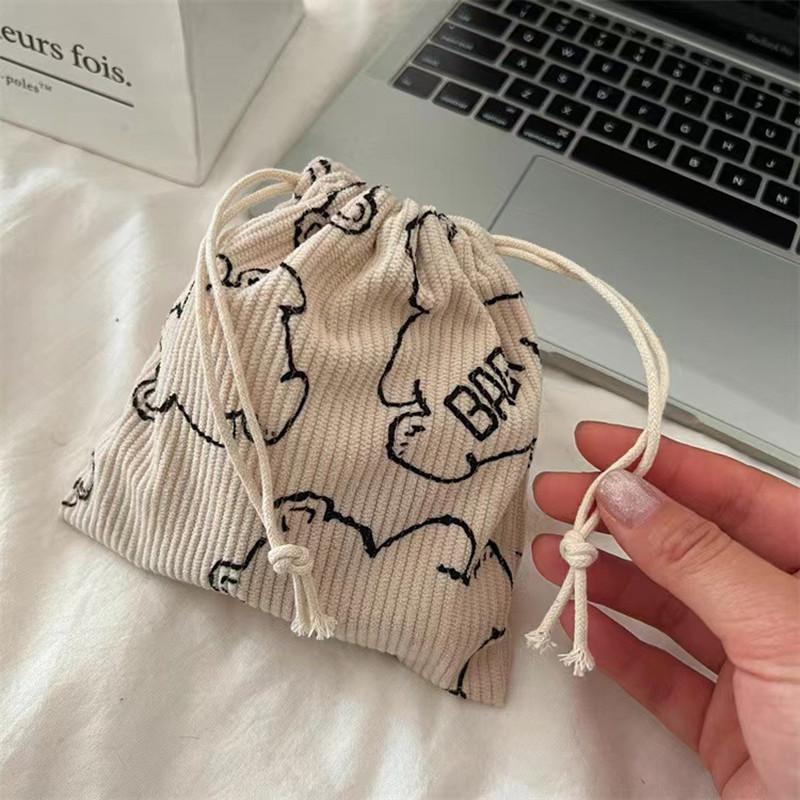 Cute Small Cloth Drawstring Gift Bag Woman Girl Purse Handbags Jewelry Lipstick Cosmetic Tote Rope Bags Storage Pouch String Bag
