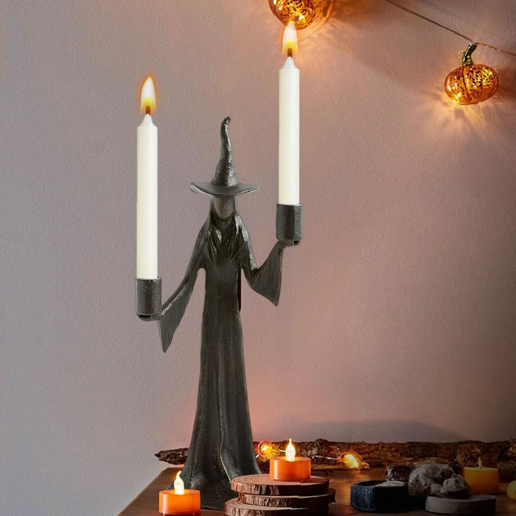 Halloween Witch Candlestick, Home Candlestick Ornament