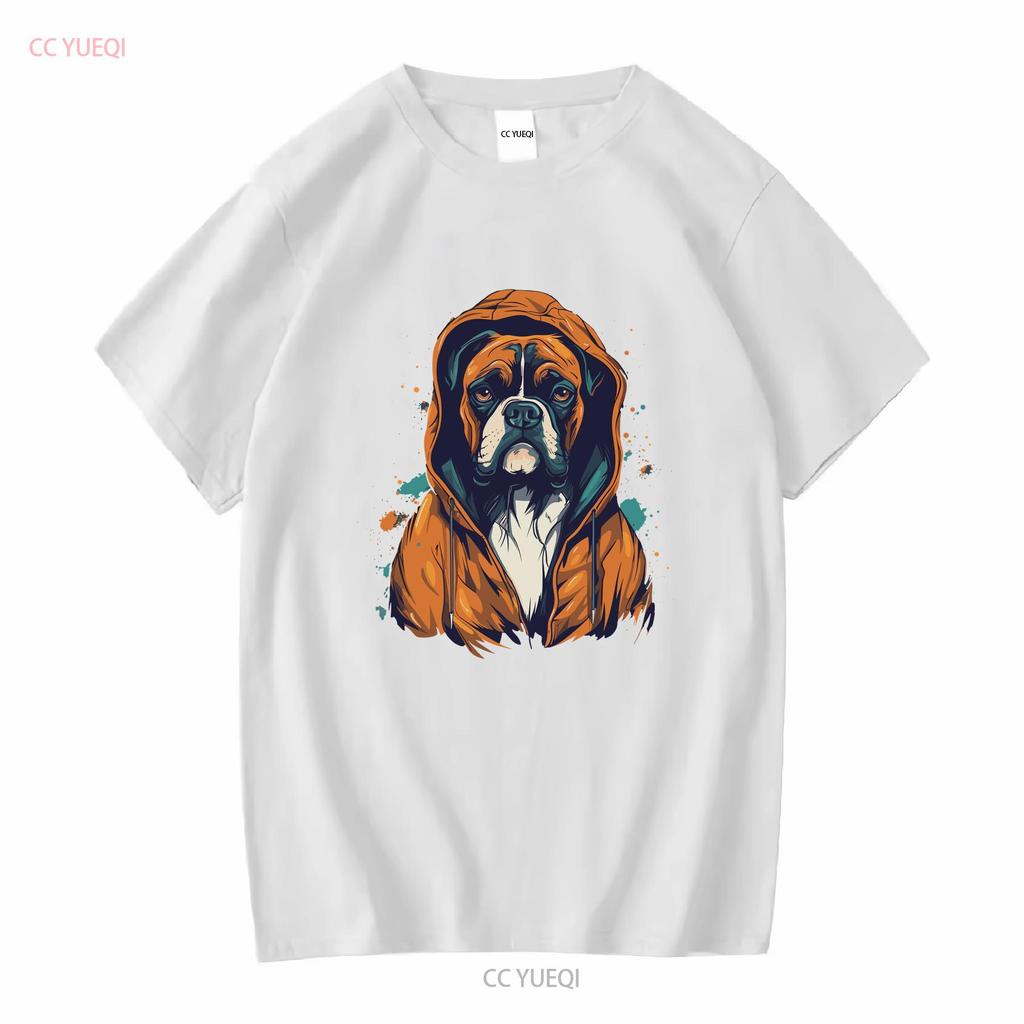 Boxer T Shirt Dog Cool Animal Owner Mom Dad Long or Short Sleeves Vintage Washed Breathable Casual Graphic Comfortable Stylish