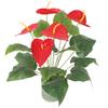 5Heads Red Artificial Flower Bouquet Fake Silk Flower For Home Decor DIY Wedding Decoration Wreath Potted Plants Accessories