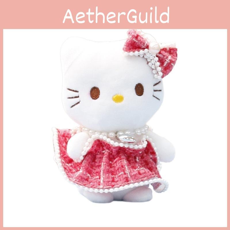 Pendant Plush With Artificial Pearl Necklace And Plaid Skirt Decor