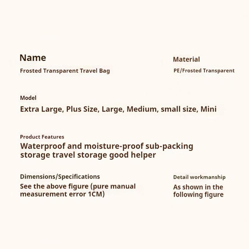 10/15Pcs Reusable Zipper Bag PE Frosted Transparency Plastic Waterproof Travel Packing For Clothes Underwear Classified