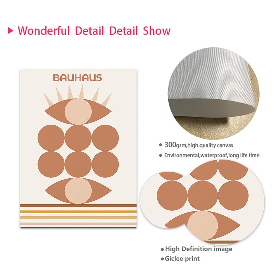 Bunte Bauhaus-Geometrie-Kreis-Linie-Regenbogen-Poster und Drucke, Wandkunst, Leinwandgemälde für Wohnzimmer, dekorative Bilder