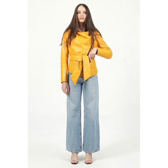 Womens Jacket Belted Plus Large Big Size Genuine Leather Women's Jacket