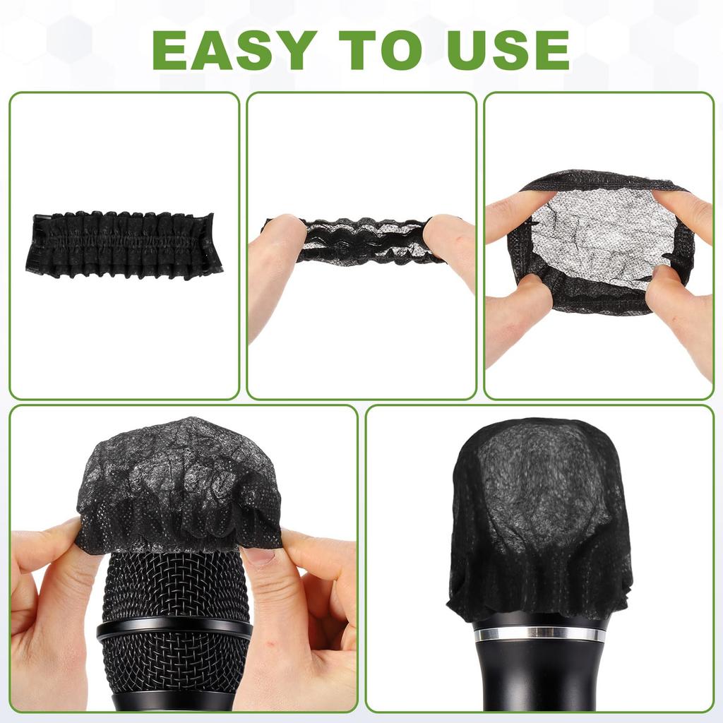 Uxcell 240-Piece Disposable Microphone Covers, Non-Woven Fabric, Soundproof and Dustproof Caps for Handheld Microphones, for KTV, Recording Studios,