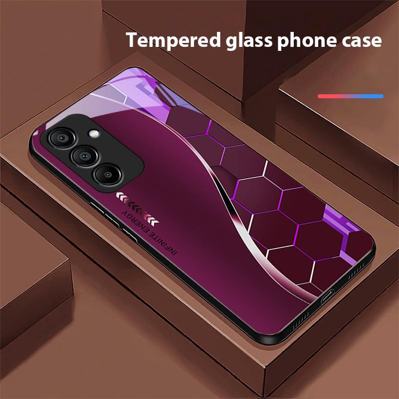 Sci Fi Silver White For Samsung Galaxy A15 5G 54 4G 51 50 24 35 90 71 12 51 53 52S 80 22 34 Black Tempered Glass Phone Case