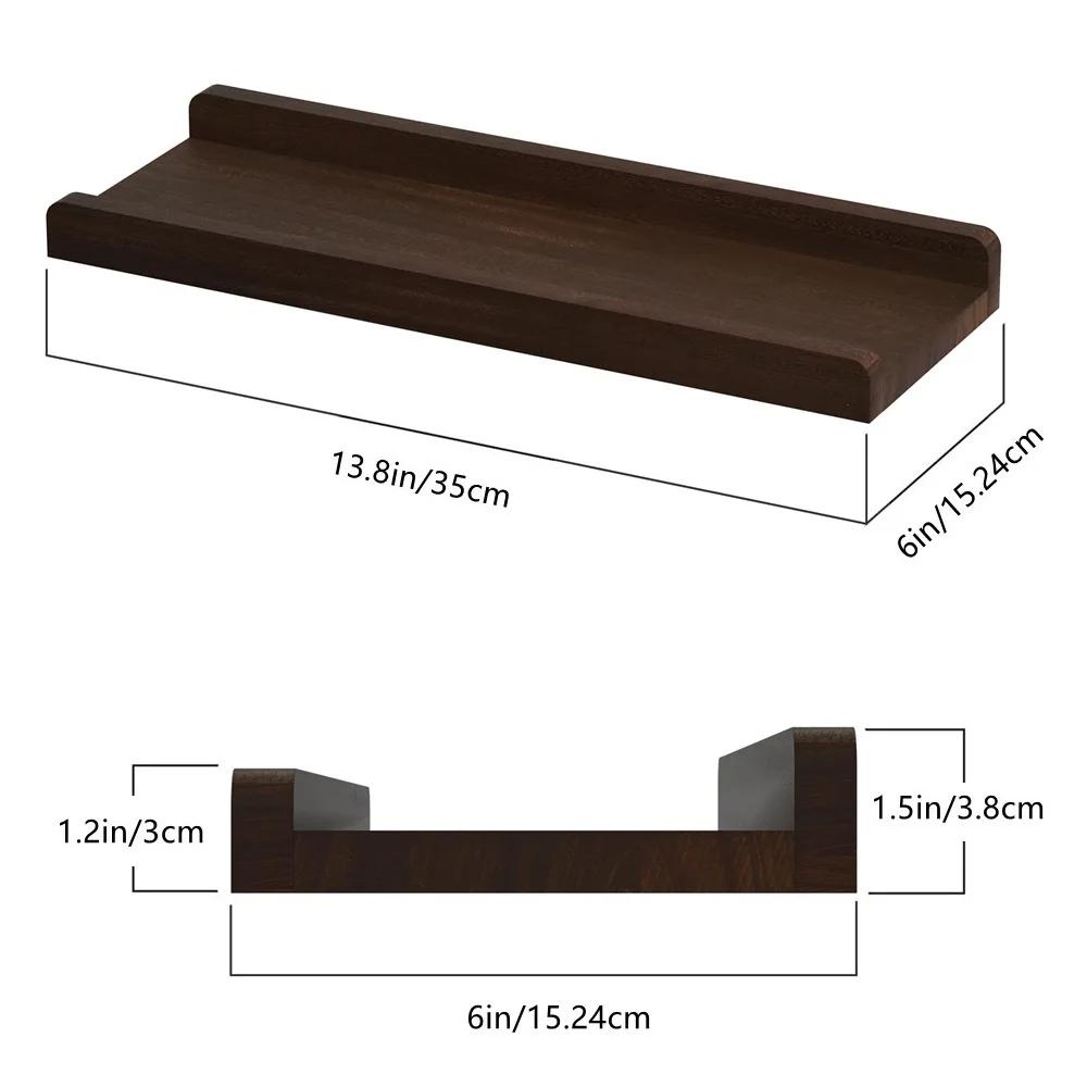 Farmhouse Wall Shelves Set of 2 for Bedroom Living Room Wood Floating Shelves with Ledge Display Photo Frames Decorations