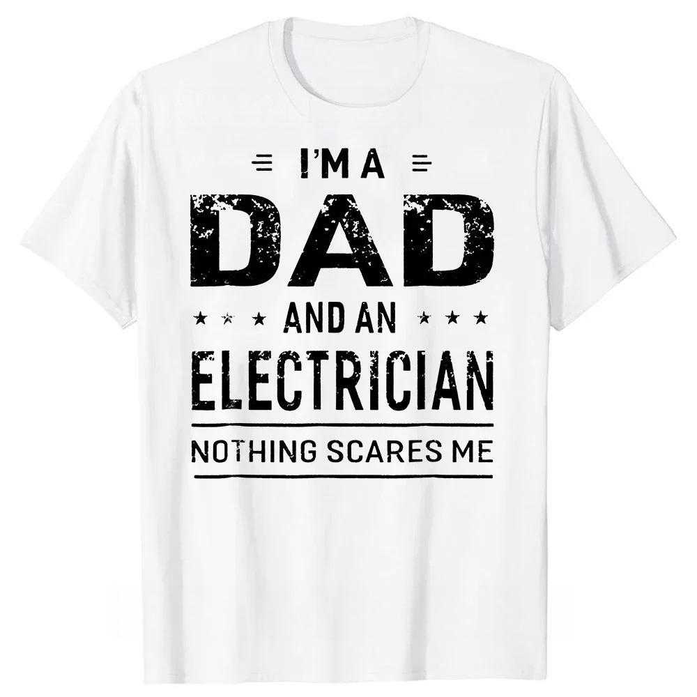 2026 Summer Fun Unisexs Electrician Letter Pattern Printed Round Neck Tshirt 100 Cotton Neutral Soft Breathable Short Sleeve