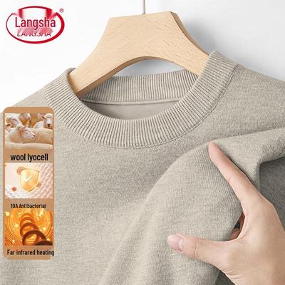 Men's 100% Wool Round Neck Thermal Sweater