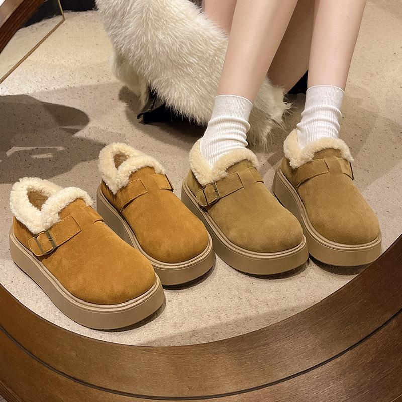 thick-soled snow boots women's new winter piled thickened fluffy warm casual shoes cotton shoes bread shoes