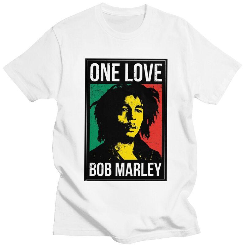 T-shirt Personalizzata Giamaica Reggae Rock Bob Marley Uomo Manica Corta T-shirt Casual Top 100% Cotone Slim Fit T-shirt Regalo