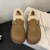 Women's Fashion Lightweight Soft Sole Winter Warm Fur One Snow Boots Padded Lined Non-slip Casual Sports Cotton Boots Fur Shoes