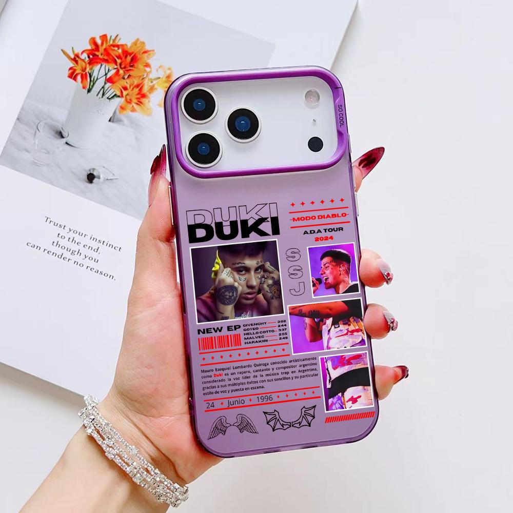 

Fashion Rapper DUKI Phone Case For iPhone 17 16 15 14 13 12 11 Pro Max Air Matte Laser Aurora Shockproof Funda iPhone 14