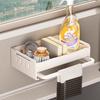 Kitchen Countertop Storage Rack with Dishcloth Holder, Drain Tray & Spice Rack