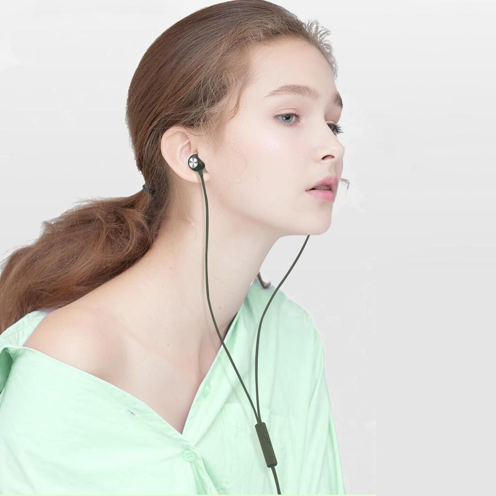 Earphones Wired Earphones New Glhty Wired Earphones Earphones with Microphone Volume Adjustment HIFI Sound Quality Heavy Bass Calls Comfortable to