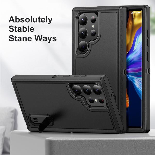 

Противопыльный сверхмощный защитный чехол для Samsung Galaxy S23 Ultra S22 Plus A54 A14 A13 A53, нескользящая сумка для телефона for Galaxy S23 чёрный