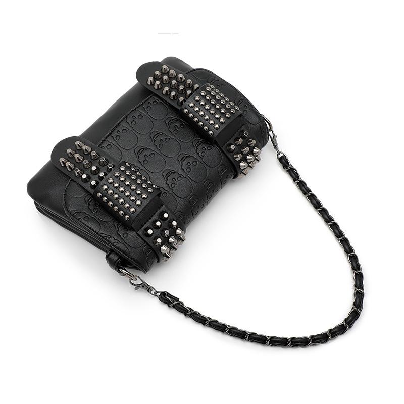 Fashion Shoulder Bags For Women Cool Skull Rivet Crossbody Messenger Bag Lady Large Capacity Shipping Bag Handbag Clutch Purse