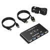 KVM Switcher HDTV-compatible 4K60Hz for Smooth Switching Between 2 Computers Sharing 1 Screen and USB3.0 Devices