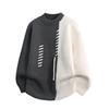 Mens Oversized Colorblock Knit Sweater Loose Fit Warm Winter Pullover Teens Young Adults
