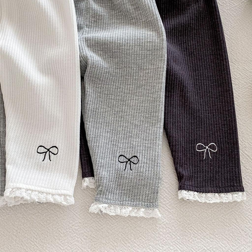 2025 Autumn New Baby Leggings Baby Girl Beautifully Embroidered Lace Long Pants