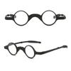 Round Lens Folding Reading Glasses with Zipper Glasses Case Spring Hinge Readers  for Women & Men