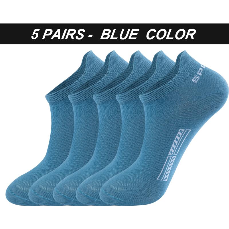 5 Paar Herrensocken aus Bio-Baumwolle, Sommer-Mesh-Knöchel, atmungsaktiv, Sportsocke, sportlich, dünn, kurz, Sokken, Übergröße, EU 38–48