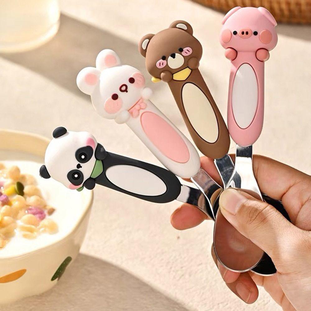 316 Stainless Children's Tableware Spoon Anti Slip Handle Deepen Soup Spoon