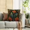 William Morris Inspired Robin Bird Pillow Cover Vintage Art Nouveau Floral Print Cushion Case For Sofa Couch Boho Home Decor