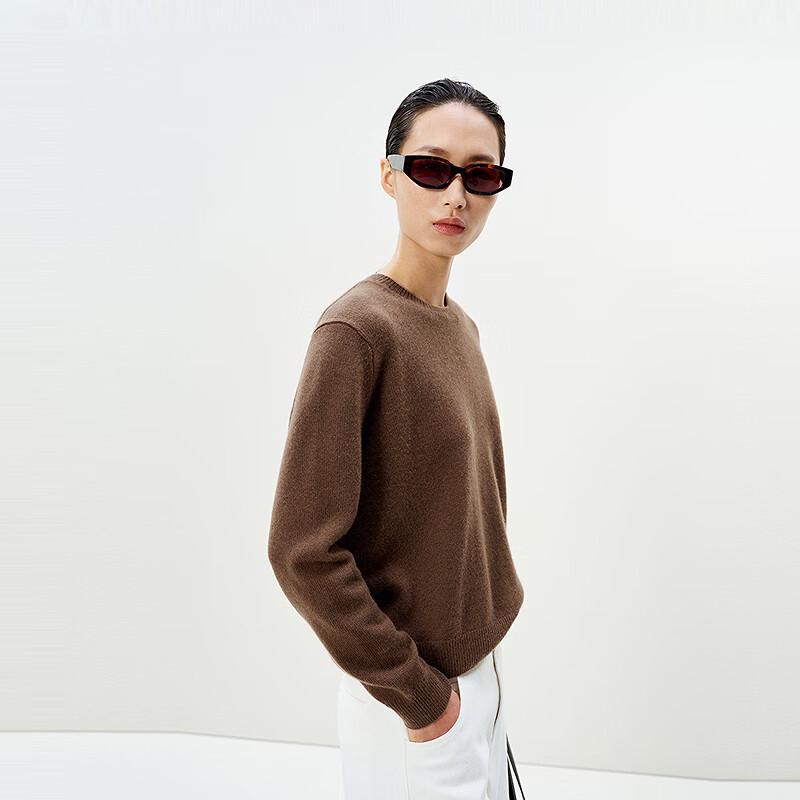 LESS 2025 Spring Round Neck Cashmere Pullover Sweater