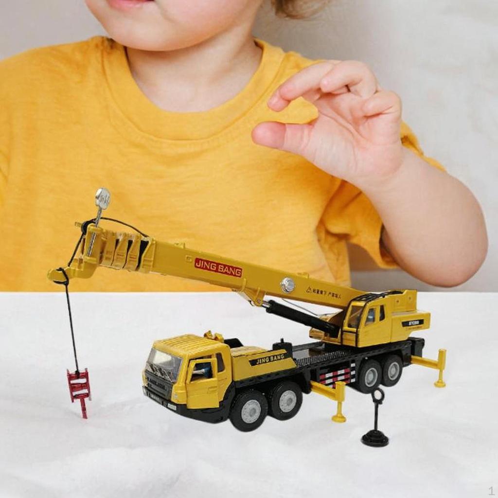 1:50 Scale Crane Truck Model for Kids Educational Alloy Vehicle Ages 3+