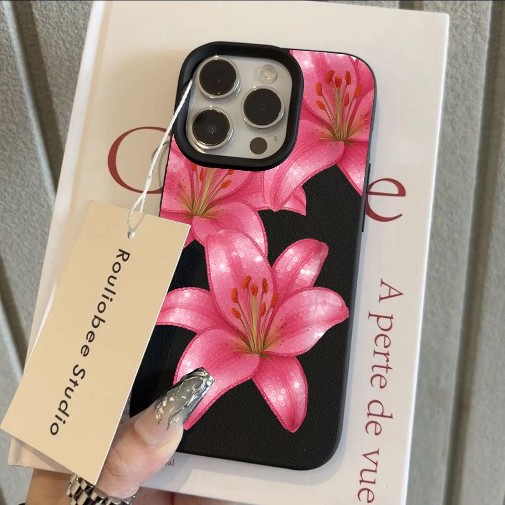 Magnifique Housse de Téléphone Motif Cuir Litchi Fleurs de Luxe Pour Redmi Note 14 13 12 11 10 9 8 Pro Plus 4G 5G Coque antichoc