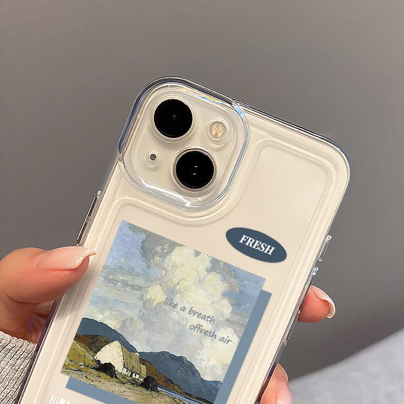 Oil painting landscape iPhone11 mobile phone case Apple 11Promax/11Pro/11 transparent XR/XS soft 1P Europe and America