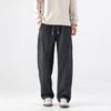 American Retro Sweatpants Men's Summer New Straight Wide-leg Sports Casual Pants Black Light Flower Gray Coffee