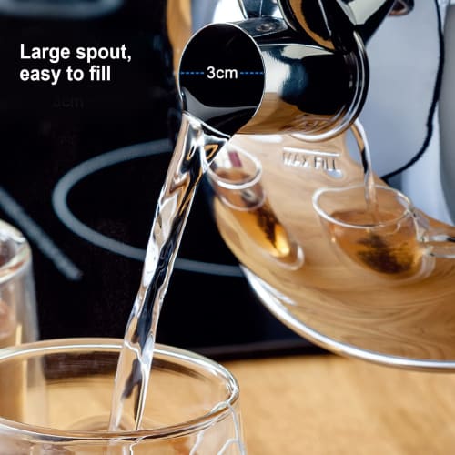 Whistling Tea Kettle, 304 Stainless Steel Whistling Teapot, Fast Heating & Large Capacity Water Kettle with Ergonomic Handle for Home, Kitchen, and Of